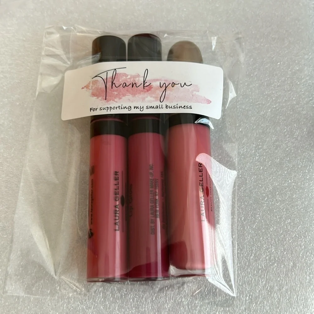 LOT OF 3 Laura Geller Lip Gloss / Perked up Pink Raspberry Roast / Sorbet Mousse